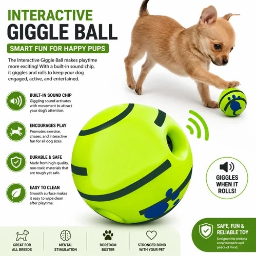 Interactive dog giggle - giggle, ball