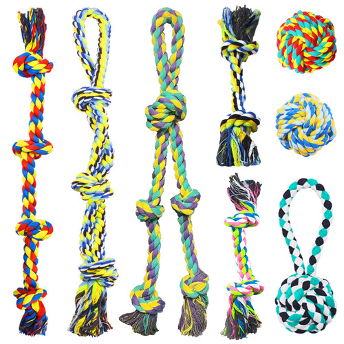 Pack tough dog rope toys - 8,